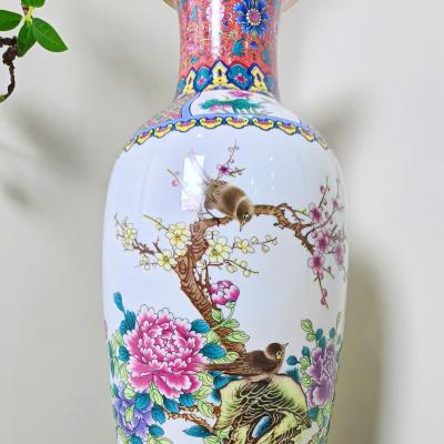 BÌNH SỨ HỌA TIẾT CHIM HOA
